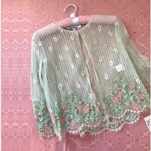 Vintage Rare VICTOR COSTA for Neiman Marcus Lace Shawl Shrug Cardigan